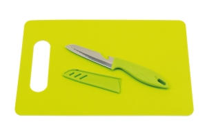 Deska do krojenia z nożem, SUNNY, zielony