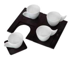 Zestaw kubków do herbaty, INDIVIDUAL, biały/czarny