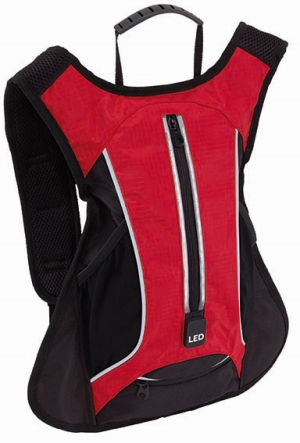 Plecak sportowy LED RUN, czerw/czarny