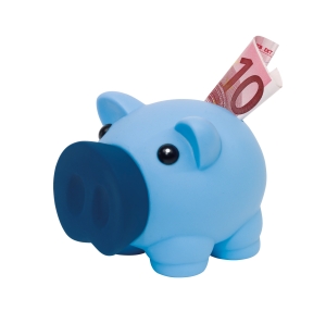 Skarbonka w kształcie świnki, MONEY COLLECTOR, niebieski