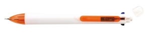 Długopis, 3 kolory wkładów, FUERTE, biały/pomarańczowy