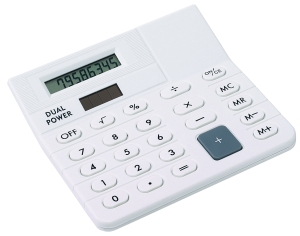Mini-kalkulator, CORNER, biały