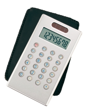 Kalkulator, w etui, SLIM ELEGANCE, srebrny