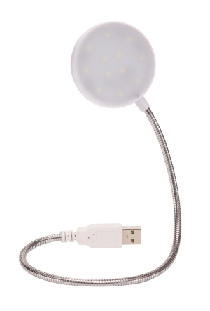Lampka USB, PLATE, biały/srebrny