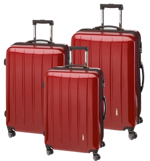 Zestaw walizek na kółkach, LONDON, czerwony