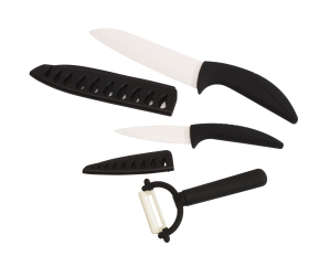 Zestaw ceramicznych noży, CERA-TRIO, czarny/biały