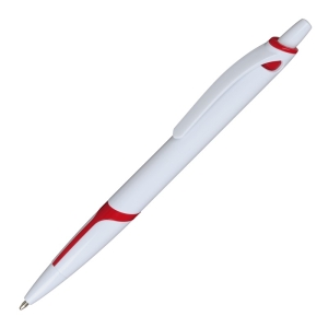 Długopis Nice, czerwony/biały 
