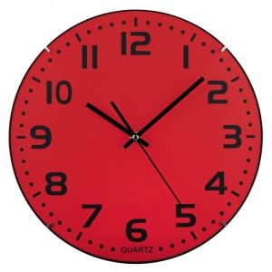 Zegar ścienny Rotundo, czerwony 